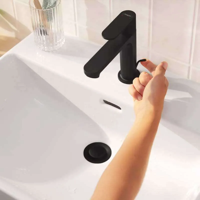 Rebris S 110 Matt Black baterija za lavabo 