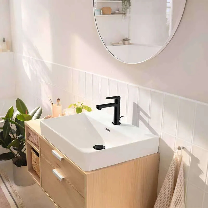 Rebris S 110 Matt Black baterija za lavabo 