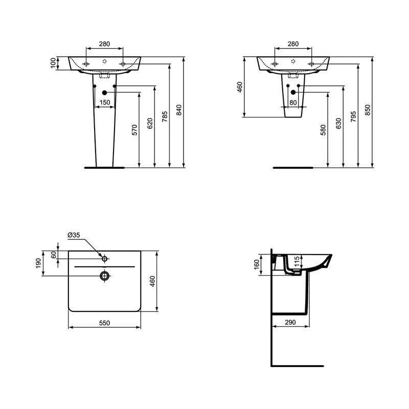Connect Air Cube umivaonik 55cm 