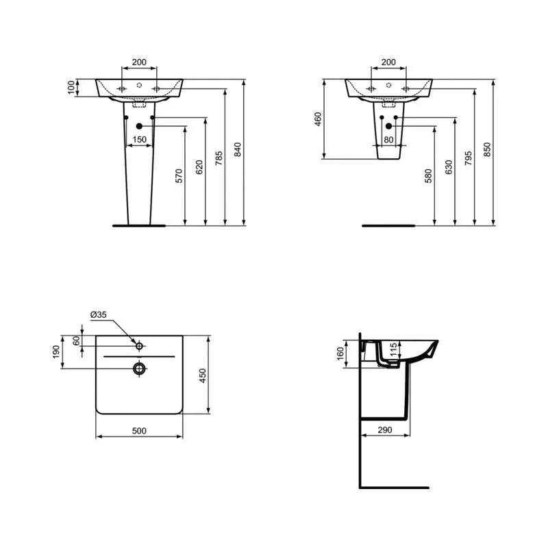 Connect Air lavabo 50cm 