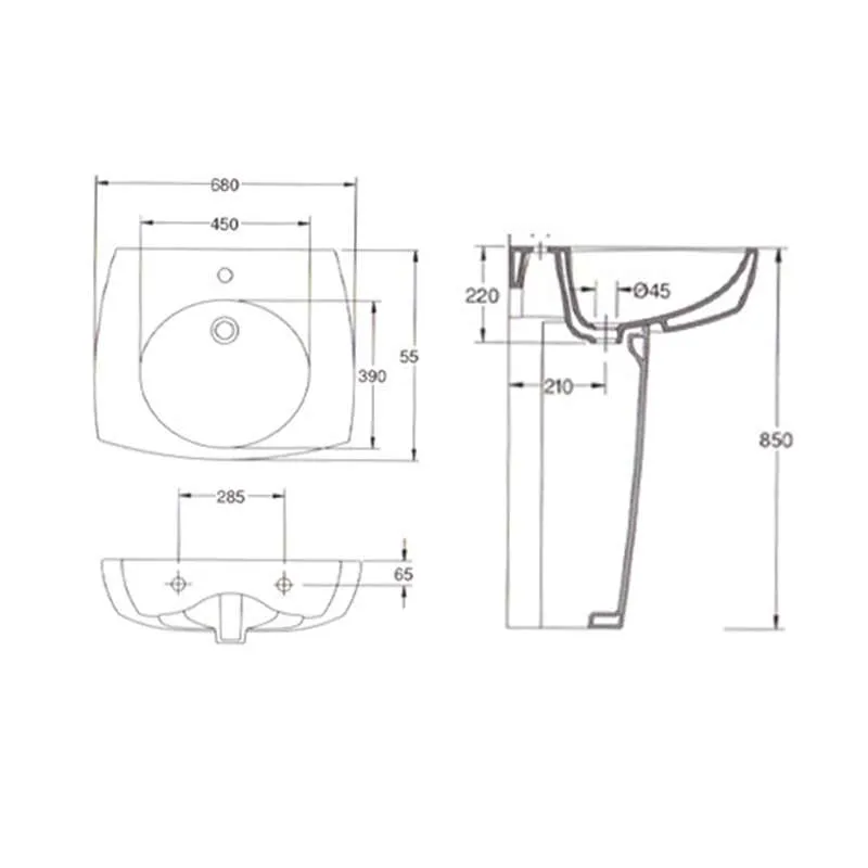 Sweet Life lavabo 68cm 