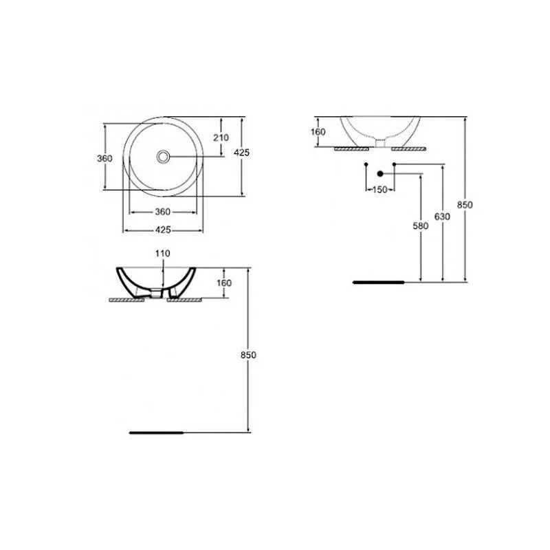 Strada nadgradni lavabo 42cm 