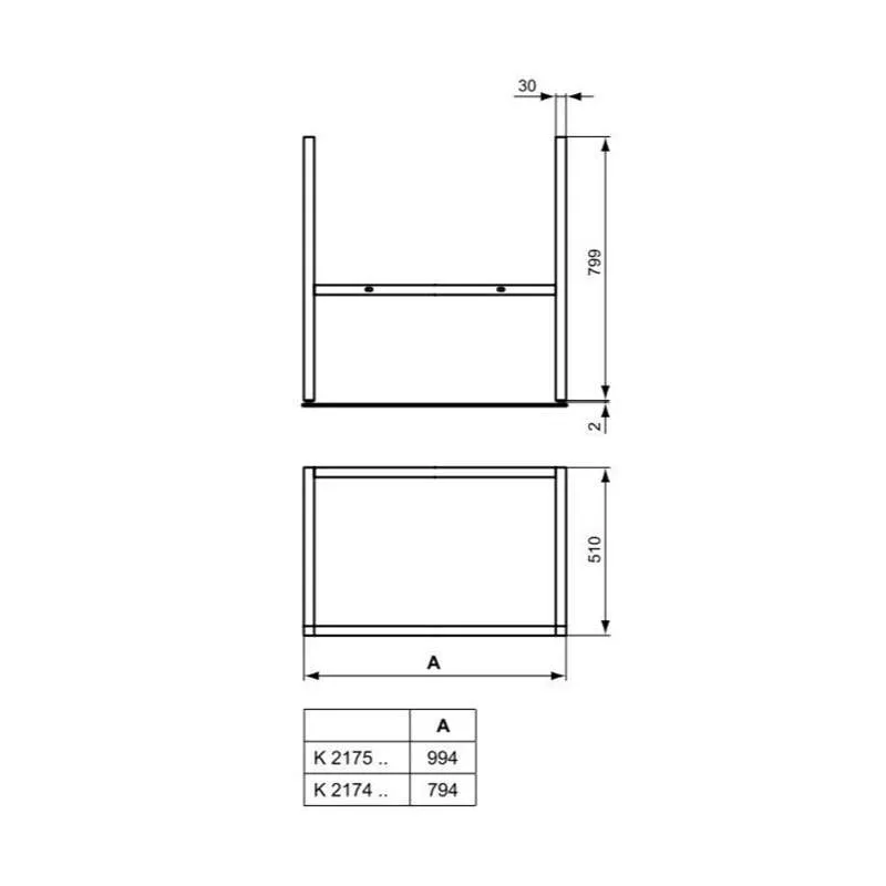 IQ metalna polica za lavabo 100cm 