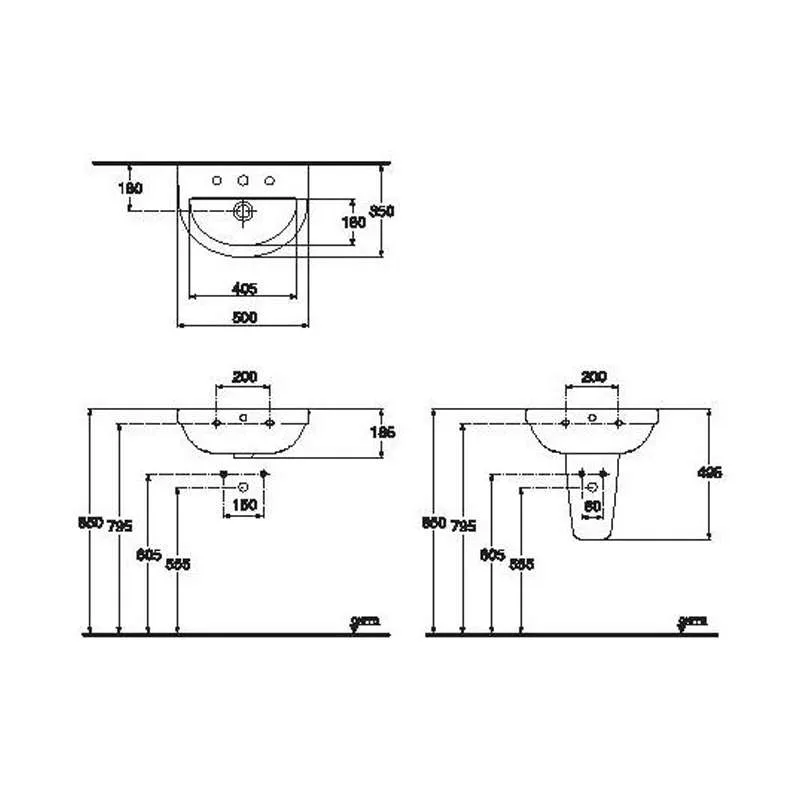 Washpoint konzolni lavabo 50cm 