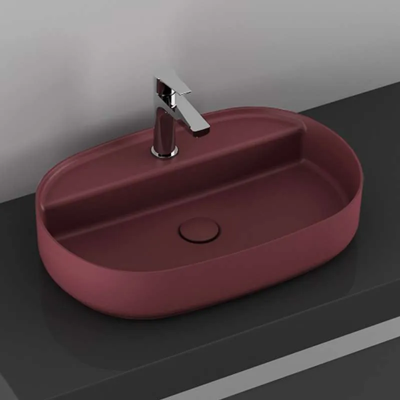 Infinity nadgradni lavabo 60cm rustik bordo 