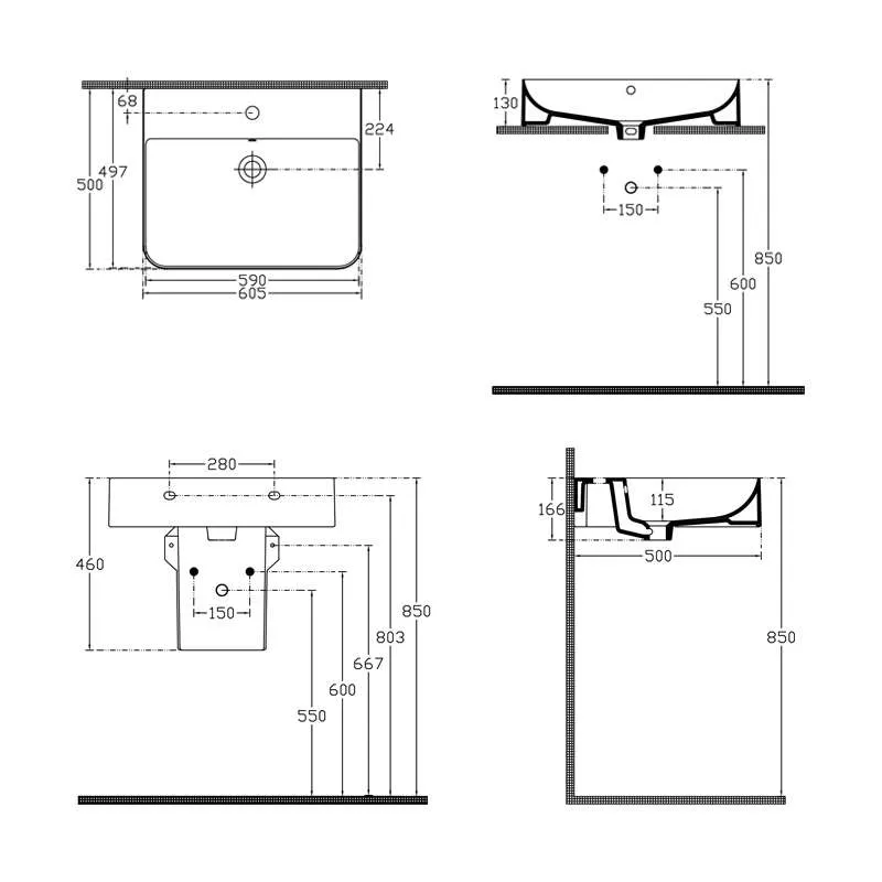 Sott’Aqua nadgradni lavabo 61cm 