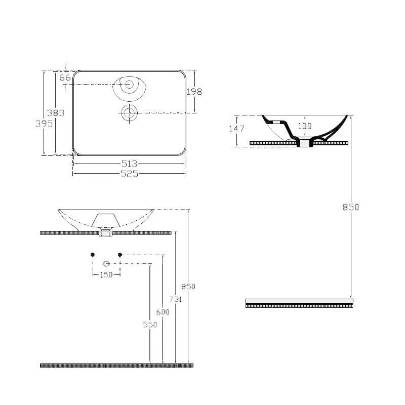 Sistema Y nadgradni lavabo 52cm 