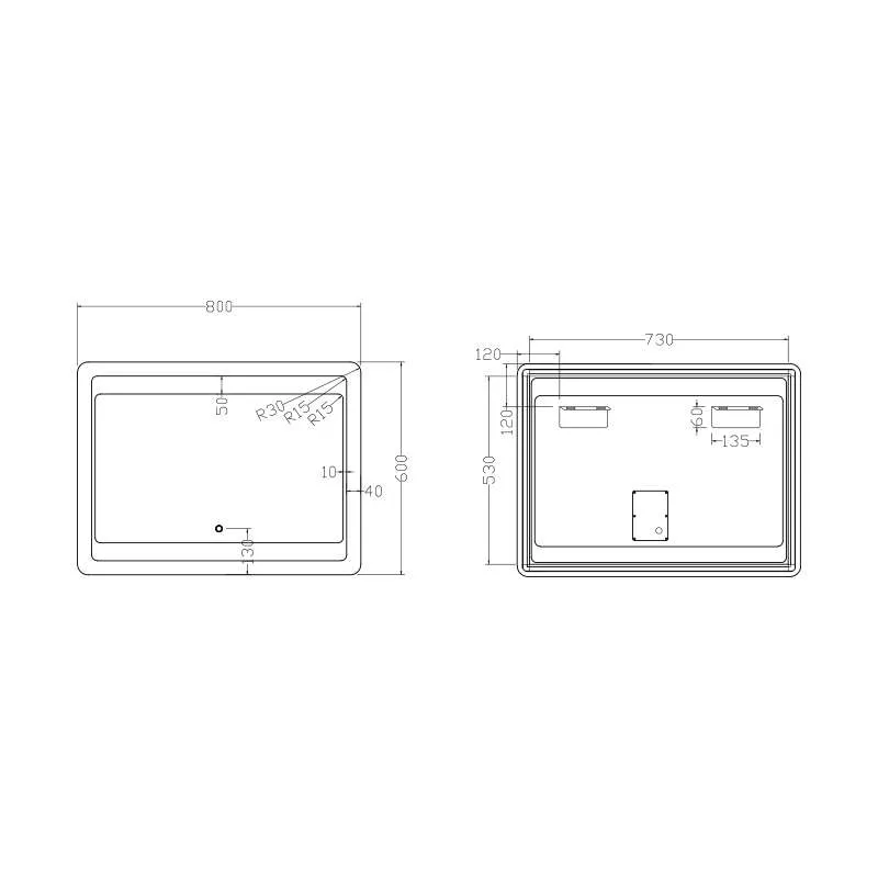 Ogledalo LED Viola 80x60 