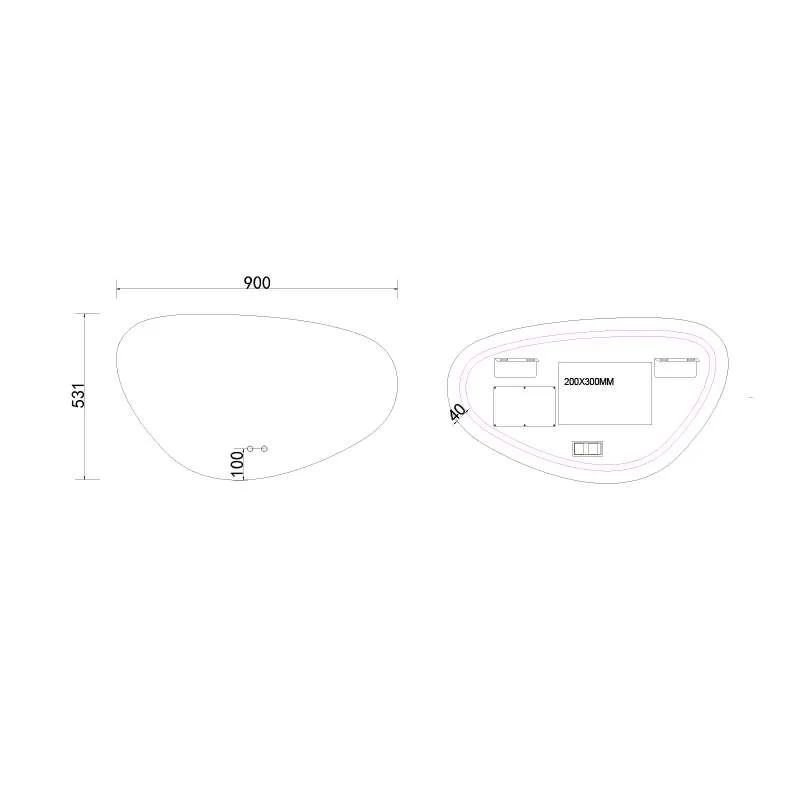 Ogledalo LED Veronika 90x53.1 