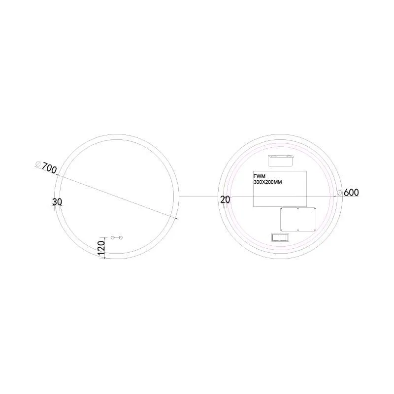 Ogledalo LED Iris R70 