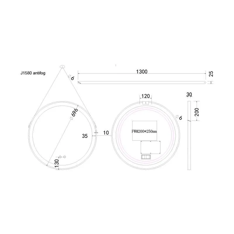 Ogledalo LED Amber R70 