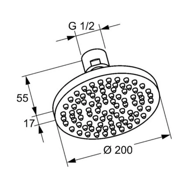 A-qa tuš ruža Ø20cm 