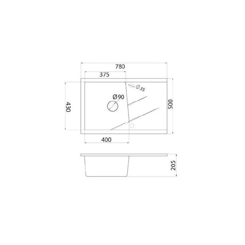 Granitna sudopera XLinea Plus grafit 