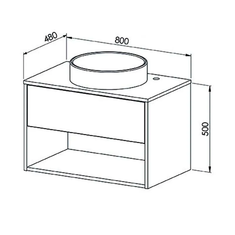 Opal ormarić za nadgradni lavabo 80cm 