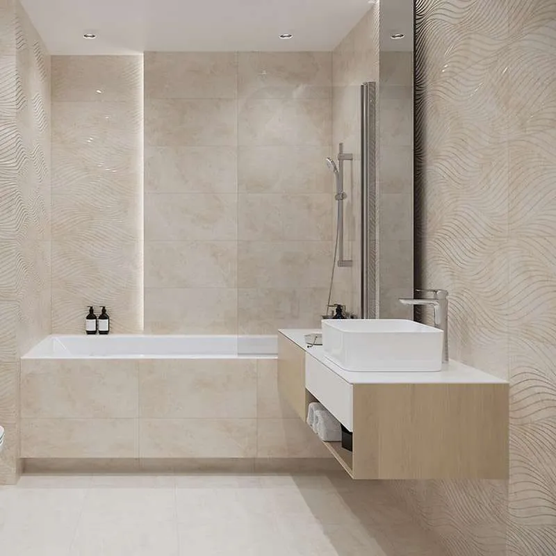 North Stone Beige Glossy Structure 29.7x60cm 