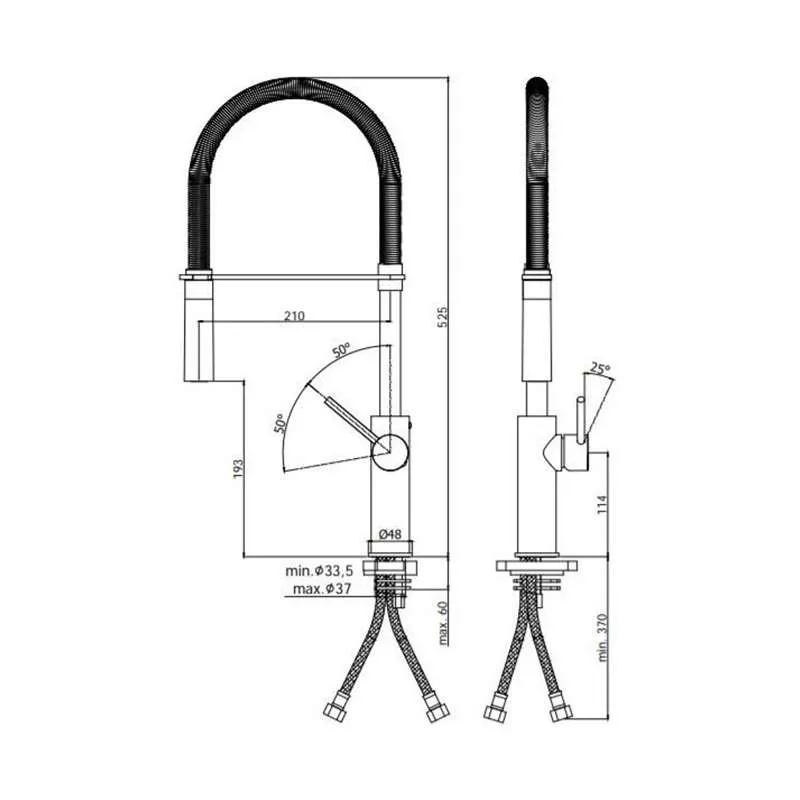 Light baterija za sudoperu hrom-crna 