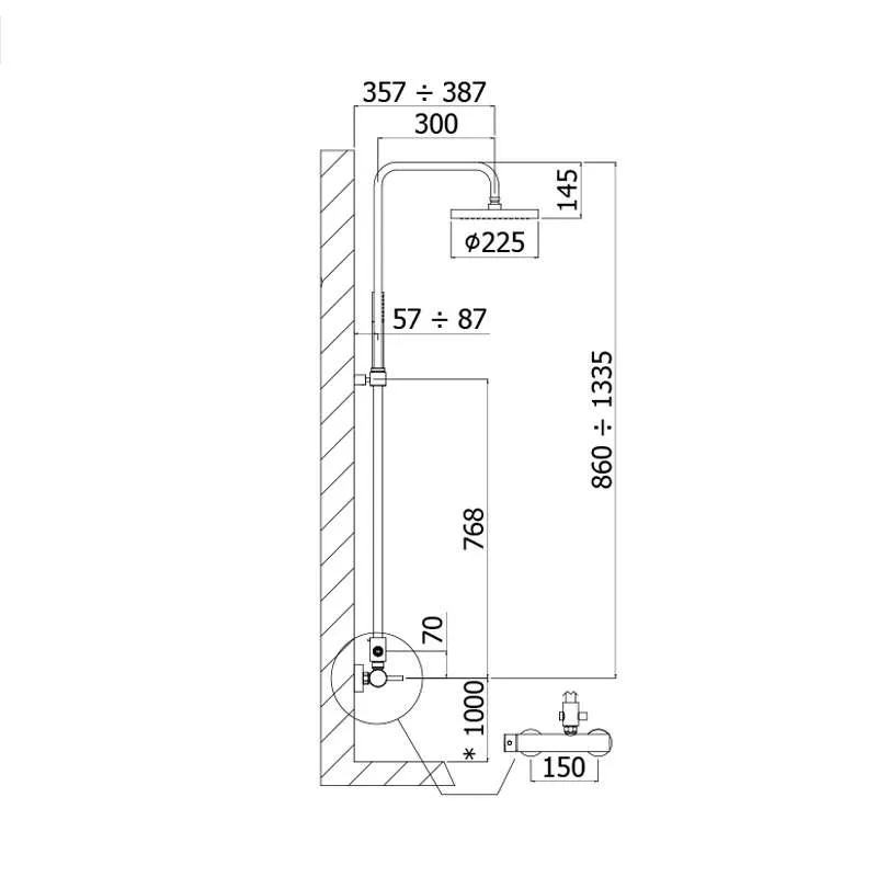 Easy Plus usponski tuš termostat baterija 