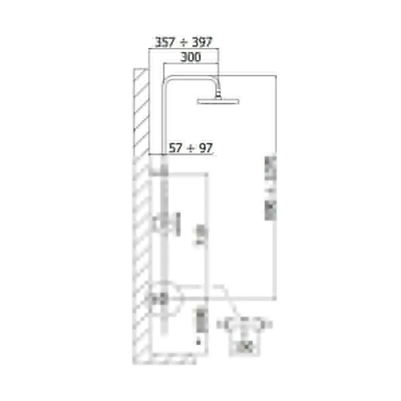 Birillo Mini usponski tuš termostat crni 