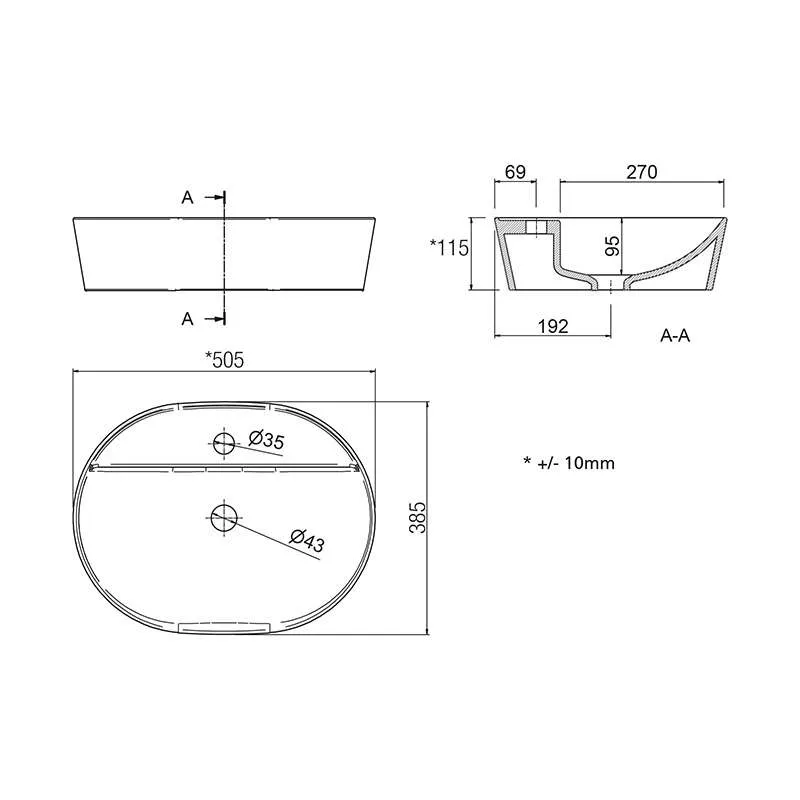 Varmega lavabo 50cm 