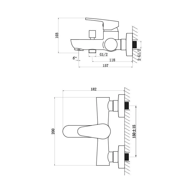 Baterija za kadu ST2561 Crna 