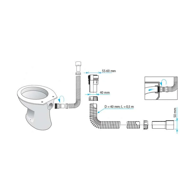 Veza WC šolje (i vodokotlića) 50cm 