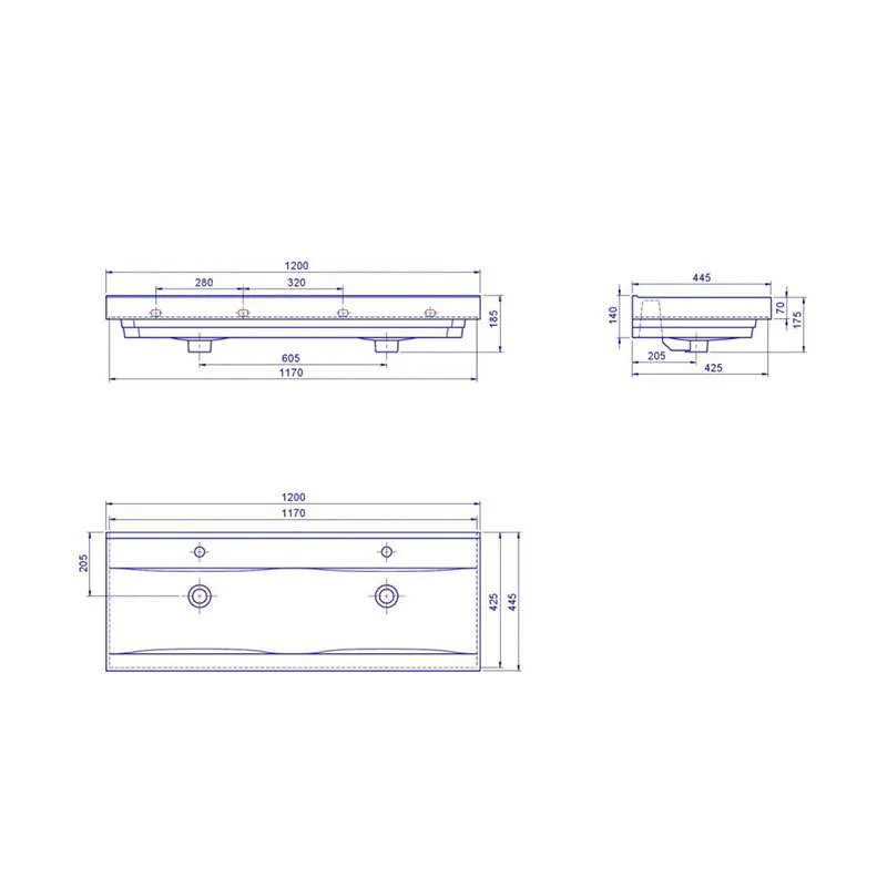 Mona lavabo 120cm 64700 U 