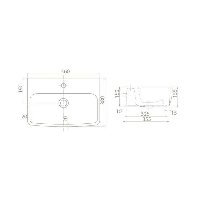 Poco lavabo 55cm 61600U 