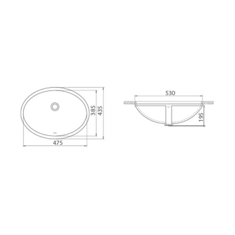 Ugradni lavabo 48cm 70200 