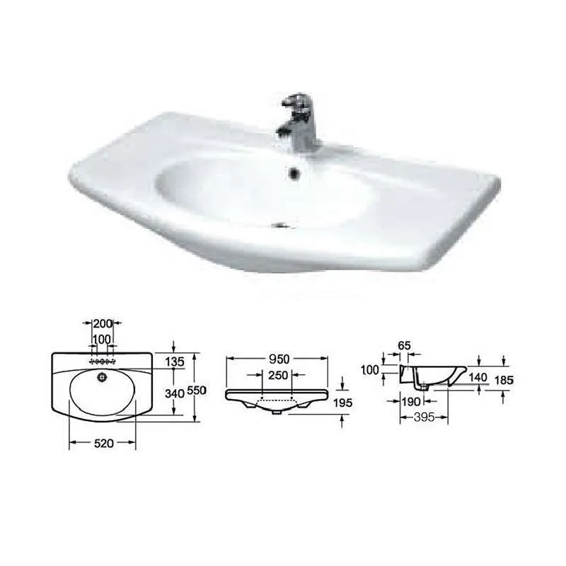 Keramički lavabo WB8612 95cm 